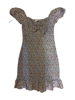 Floral Smocked Puff-Sleeve Mini Dress - Pink Floral